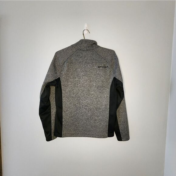 Spyder part zip pullover jacket size small heathered black men's - Picture 2 of 8